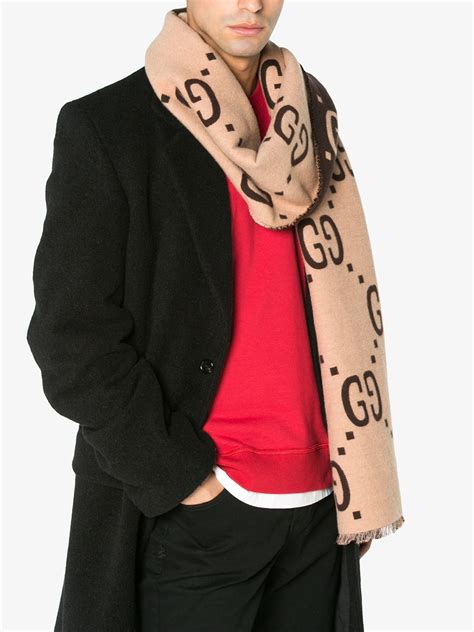 gucci wool jacquard scarf